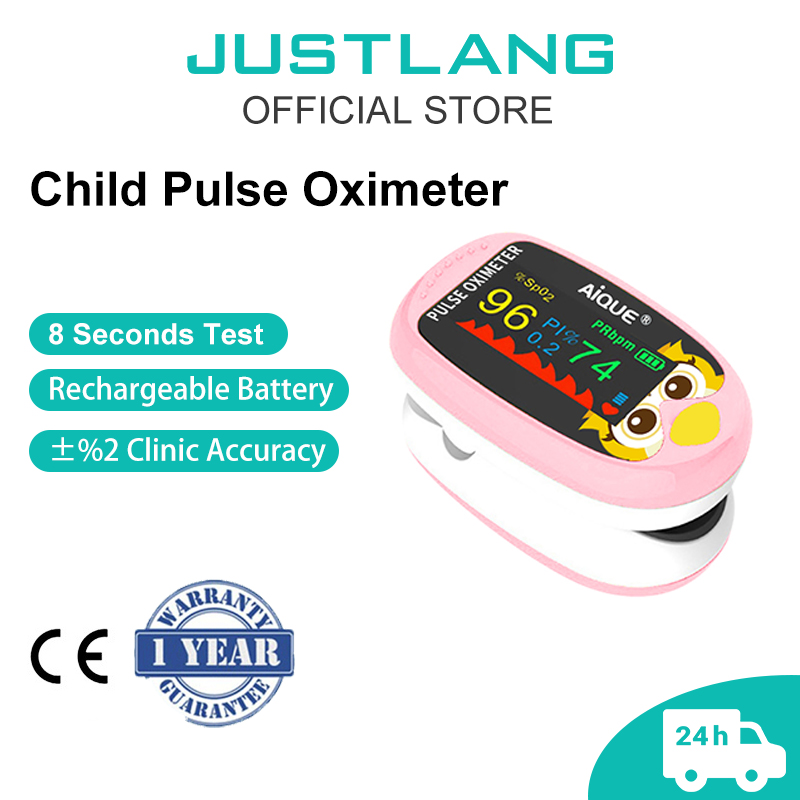 Pulse Oximeter Fingertip Rechargeable - Цифровой пульсоксиметр JUSTLANG с мультяшным дизайном,