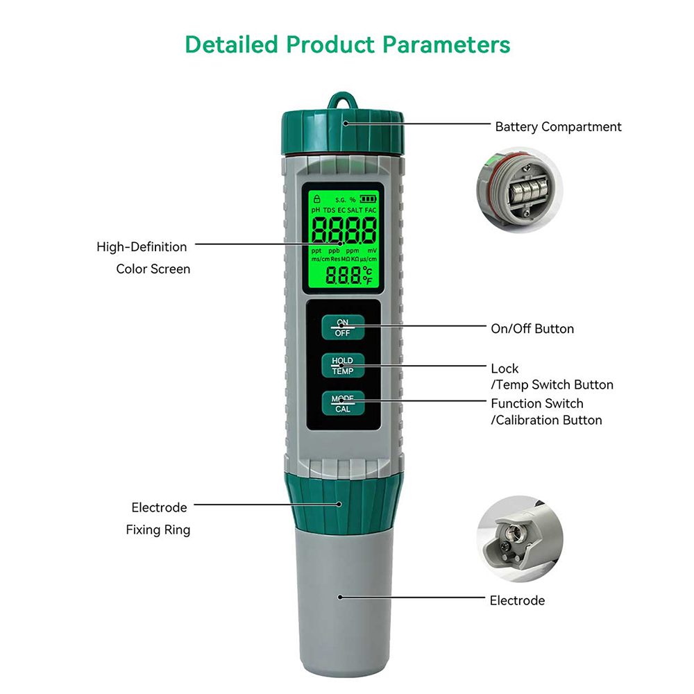 MF‑X101 Многофункциональный те – обзор и цена Ph Meter Digital Water Tester