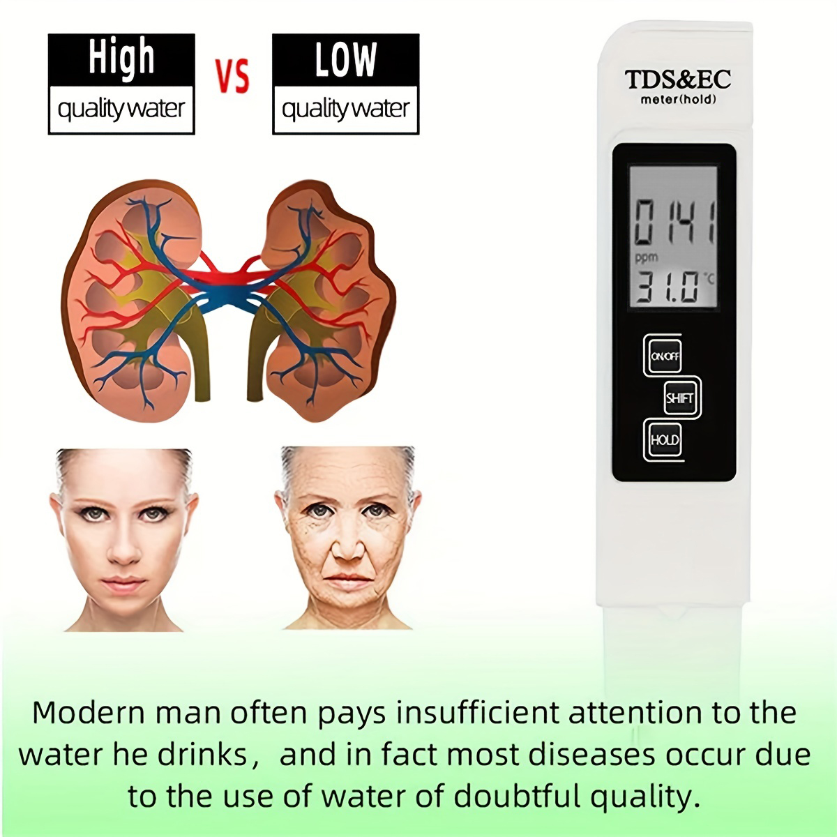3в1 ручка для обнаружения каче – обзор и цена Ph Meter Digital Water Tester